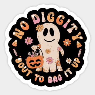 No Diggity 'bout to bag it up - Halloween Sticker